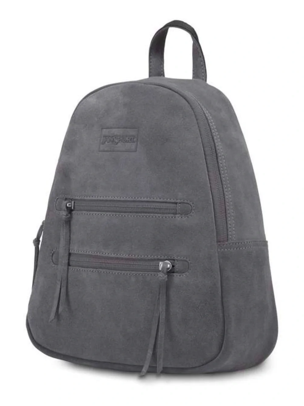 BNWOT JANSPORT HALF PINT MISTRAL GREY SUEDE LEATHER MINI BACKPACK